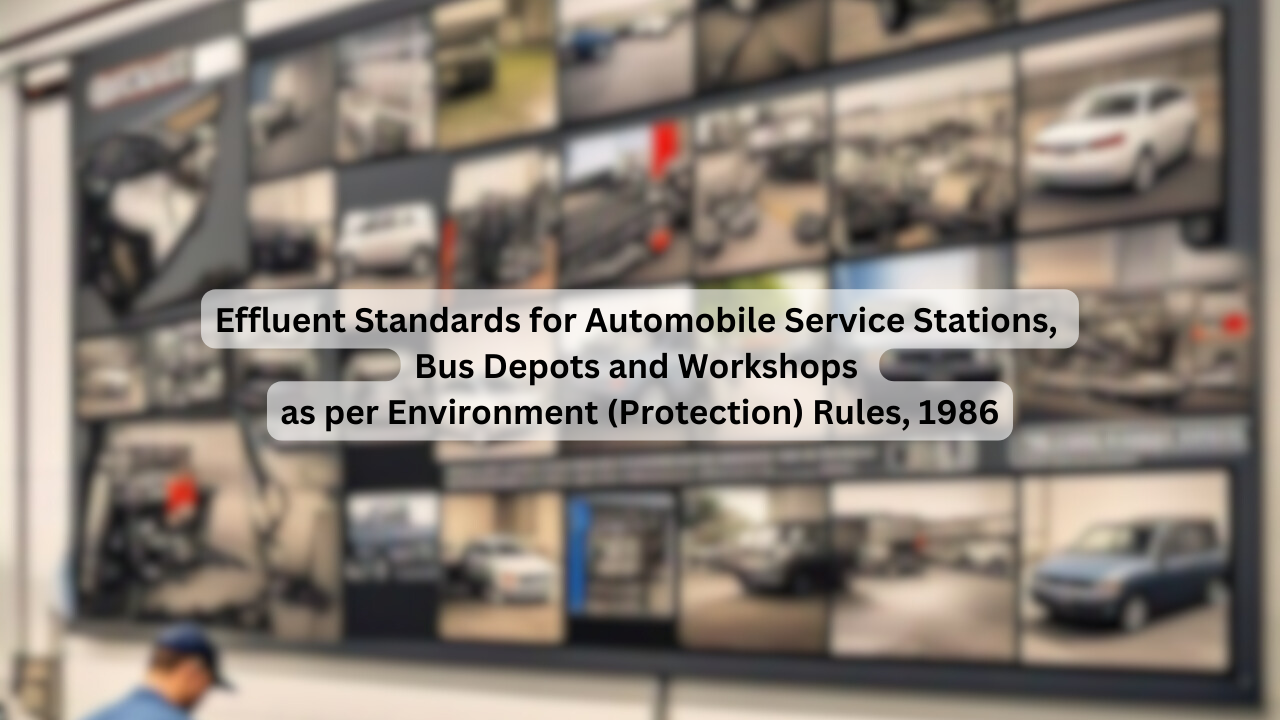 Effluent Standards for Automobile Service Stations, Bus Depots and Workshops as per Environment (Protection) Rules, 1986