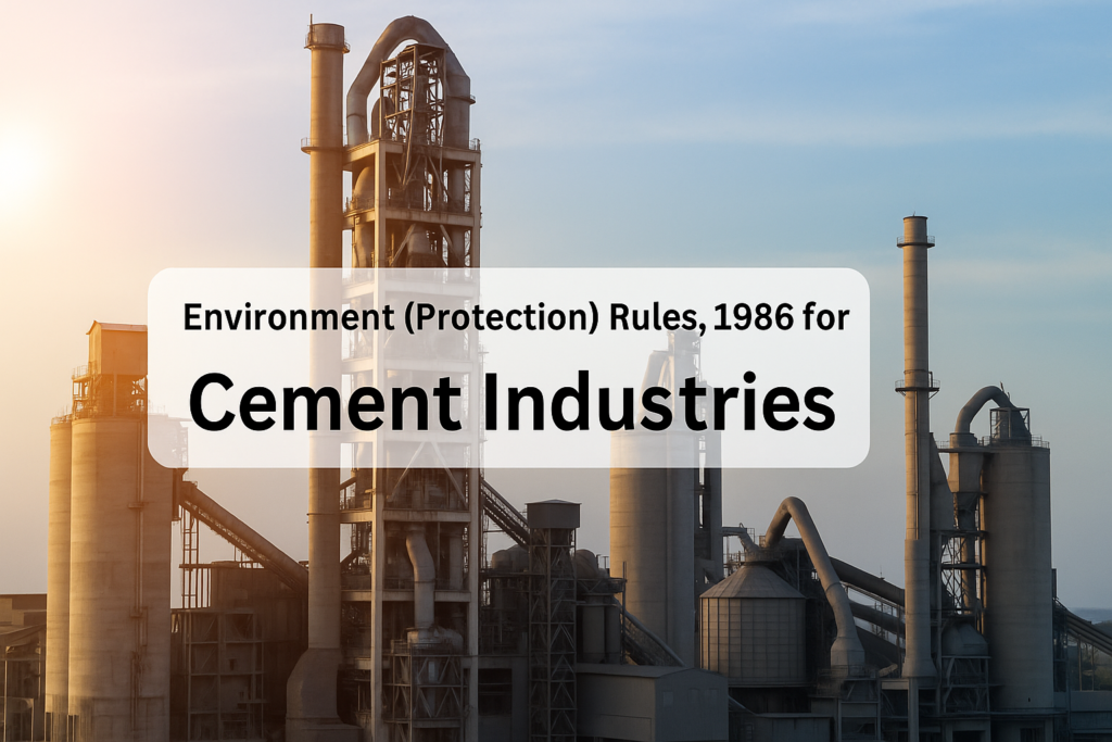 Effluent Standards for Cement Industries as per Environment (Protection) Rules, 1986